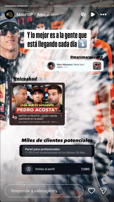 Historia de XATET Agency con una imagen de la entrevista de Adri con Nico Abad