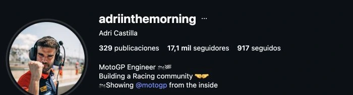 Perfil de Instagram en octubre: 17,1 mil seguidores