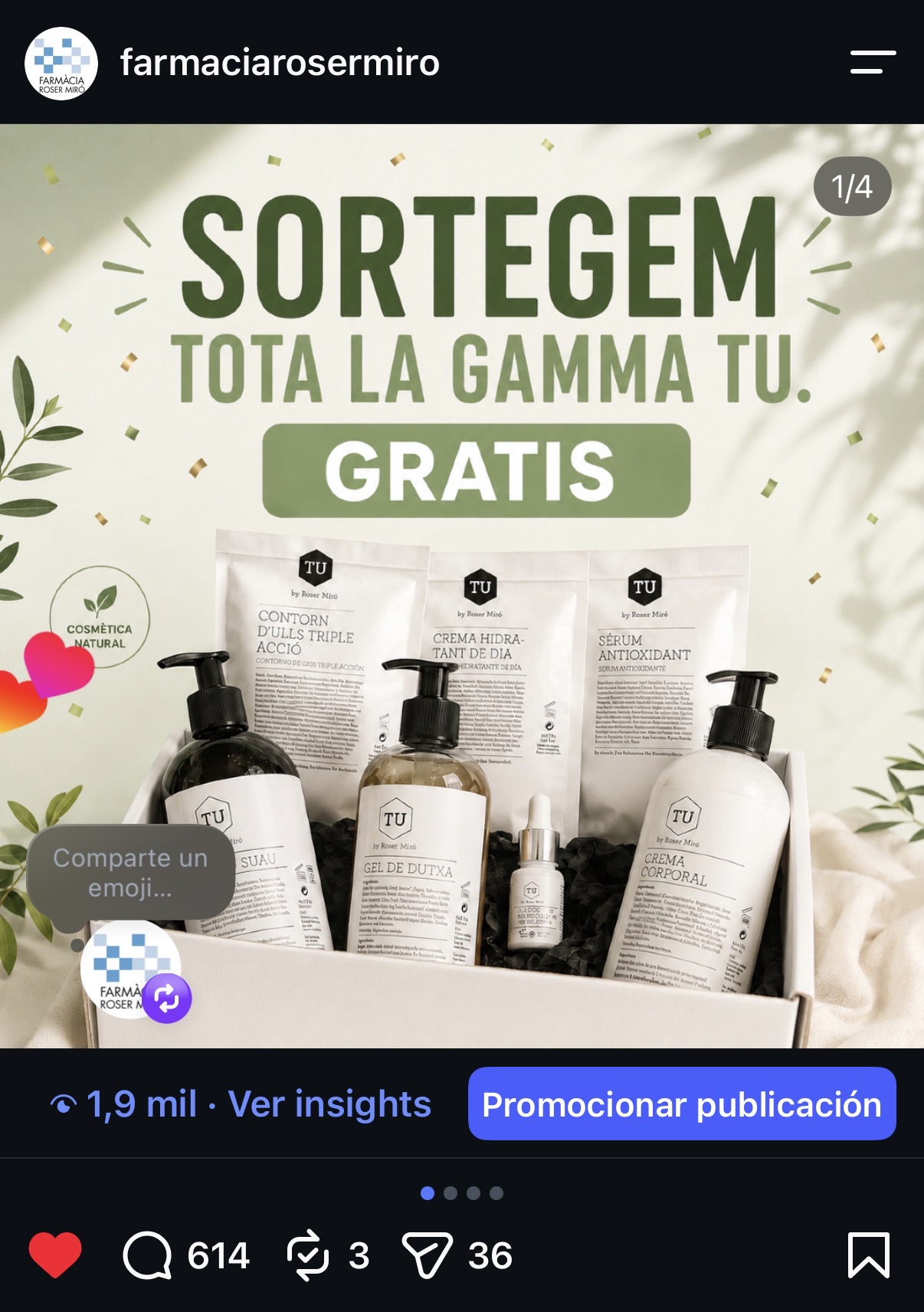 Diseño creado por XATET para un sorteo de Farmàcia Roser Miró